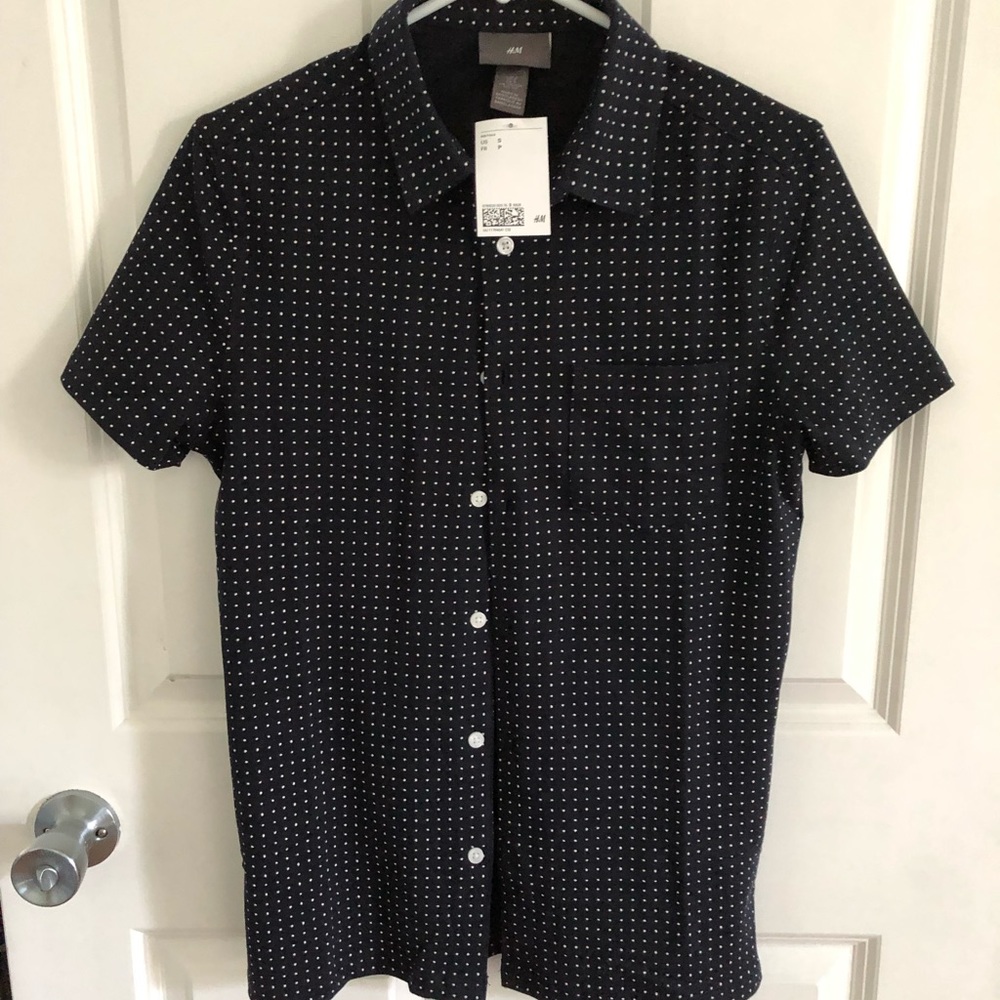 Navy Polka Dot Shirt